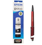 Epson 011 Photo Black Ink Bottle 70ML C13T07J198 with 3in1 Multi-Function Mobile Phone Stand, Stylus Pen, Anti-Metal Texture Rotating Ballpoint Pen (Very Colors)