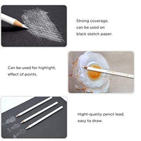 KIRA 3Pcs White Charcoal Pencils Graphite Drawing Painting Sketch Pencils Pens Artist Shading Painting Pencils Art Tools for Professionals Kids Beginners Artists Sketching Coloring