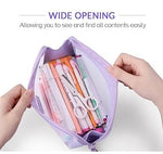 Elegious Big Net Pencil Pouch Durable, Stylish & Spacious Organizer for Pens, Pencils, and Small Accessories Ideal for School, Office, and Travel Pack of 1 (Big NET Purple Pouch) Brand: Elegious