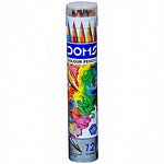DOMS 12 Colour Pencils 3mm - 12 Colours (Silver & Gold Shade Free Inside) - Soft Wood Hexagonal Colour Pencils