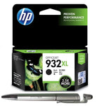 HP 932XL Ink Cartridge (Black) with 3in1 Multi-Function Mobile Phone Stand, Stylus Pen, Anti-Metal Texture Rotating Ballpoint Pen (Very Colors)