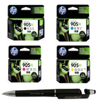 HP 950XL & 951XL C/M/Y Ink Cartridge (Set of 4) with 3in1 Multi-Function Mobile Phone Stand, Stylus Pen, Anti-Metal Texture Rotating Ballpoint Pen (Very Colors)
