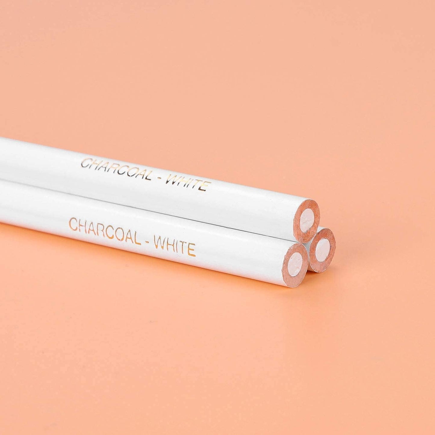 KIRA 3Pcs White Charcoal Pencils Graphite Drawing Painting Sketch Pencils Pens Artist Shading Painting Pencils Art Tools for Professionals Kids Beginners Artists Sketching Coloring