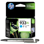 HP 933XL Ink Cartridge (Cyan) with 3in1 Multi-Function Mobile Phone Stand, Stylus Pen, Anti-Metal Texture Rotating Ballpoint Pen (Very Colors)