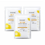 DR.RASHEL De-Tan Face Sheet Mask With Serum For Women And Men | All Skin Types | Soft And Healthy Skin | Soothing And Hydrating | Paraben Free | Pack Of 4 | 20 Grams Each