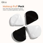 Gleva 2 Pcs Powder Puff Soft Face Makeup Sponge, Loose powder Foundation Blending Sponges Set, Beauty Blender, Contouring, Wedge Triangle Shape Wet & Dry Tool Washable Reusable(Black)
