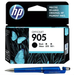 HP 905 Black Ink Cartridge T6M01AA Bundle with  3 in 1 Multi-Function Creative Mobile Phone Stand, Stylus Pen, Ballpoint Pen (Very Colors)