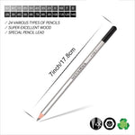 Qatalitic Set of 24 Sketching Pencils for Drawing and Fine Art, for Students, Professionals and Artists