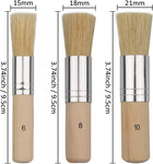 Qatalitic 3 pcs Stencil Brushes Set, Natural Bristle Brushes Perfect for Acrylic Painting, Oil Painting, Watercolor Painting, Stencil Project, Card Making and DIY Art Crafts