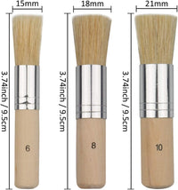 Qatalitic 3 pcs Stencil Brushes Set, Natural Bristle Brushes Perfect for Acrylic Painting, Oil Painting, Watercolor Painting, Stencil Project, Card Making and DIY Art Crafts