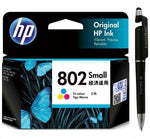 HP 802 Small Ink Cartridge (Colour) with 3in1 Multi-Function Mobile Phone Stand, Stylus Pen, Anti-Metal Texture Rotating Ballpoint Pen (Very Colors)