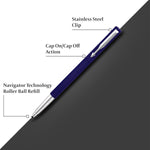 Parker Vector Standard Chrome Trim Roller Ball Pen| Blue Body Color| Ink Color : Blue | Ideal For Professional Use Visit the Parker Store