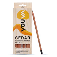 YOUVA Navneet Youva | Cedar Pencils With Eraser Tip For Students And Professionals | Writing Pencils | Pack Of 10 | Black