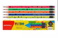 Nataraj Fluro Prints RT Pencils, Attractive Designs With Fluro Scent Colors for Cheerful Writing, Long Lasting Impressions, Soft Wood Makes Sharpening Easy (Pack of 10)