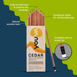 YOUVA Navneet Youva | Cedar Pencils With Eraser Tip For Students And Professionals | Writing Pencils | Pack Of 10 | Black