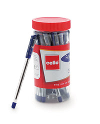 Cello Finegrip Ball Pen | Blue Ball Pens | Jar of 25 Units | Best Ball Pens for Smooth Writing | Ball Point Pen Set | Pens for Students and Professionals Stationery