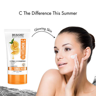 DR.RASHEL VITAMIN C SPF 30 PA +++ GEL SUNSCREEN ULTRA HYDRATING THAT FIGHTS WITH SUN DAMAGES PARABEN FREE (50 ML)