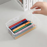 Plastic Pencil Box Stackable Translucent Clear Pencil Box Office Supplies Storage Organizer Box for Gel Pens Erasers Tape Pens Pencil Case School Supplies on Clearance (2)