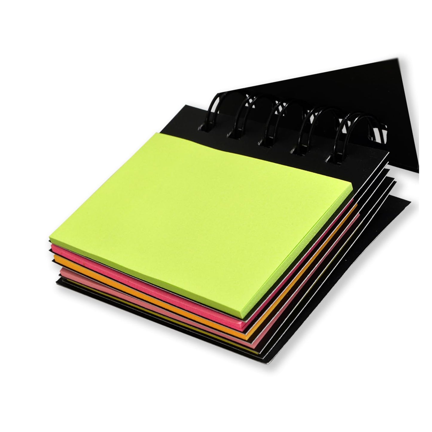 Solimo Sticky Notes Pad, Pocket-Size, Wirobound (2 x 3 Notes and Flags, 5 Colours)