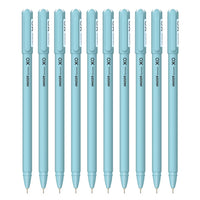 Hauser XO 0.7mm Ball Pen Box Pack | Sleek Body & Minimalistic Design | Matt Finish & Solid Body Type | Low Viscosity Ink With Ultra Durable Tip | Blue Ink, Pack of 10 Pens