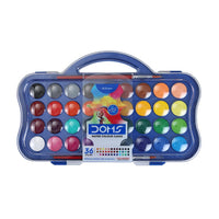 Doms 36 Shades 30mm Water Colour Cakes | Easy to Use Palette Lid | Organic Rich Colour Pigments | Free Brush Inside | Non-Toxic & Safe for Kids | Pack of 1