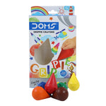 Doms 6 Shades Grippie Crayons Box Pack | Easy Grip For Toddlers | Bright & Intense Colors | Non Toxic Colouring Range, Safe For Children | Pack of 1
