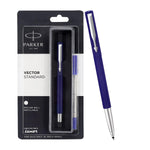 Parker Vector Standard Chrome Trim Roller Ball Pen| Blue Body Color| Ink Color : Blue | Ideal For Professional Use Visit the Parker Store