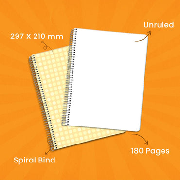 Classmate Pulse Spiral Notebook - Unruled, 180 Pages, For School, Office Use, Pack of1