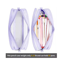 Elegious Big Net Pencil Pouch Durable, Stylish & Spacious Organizer for Pens, Pencils, and Small Accessories Ideal for School, Office, and Travel Pack of 1 (Big NET Purple Pouch) Brand: Elegious