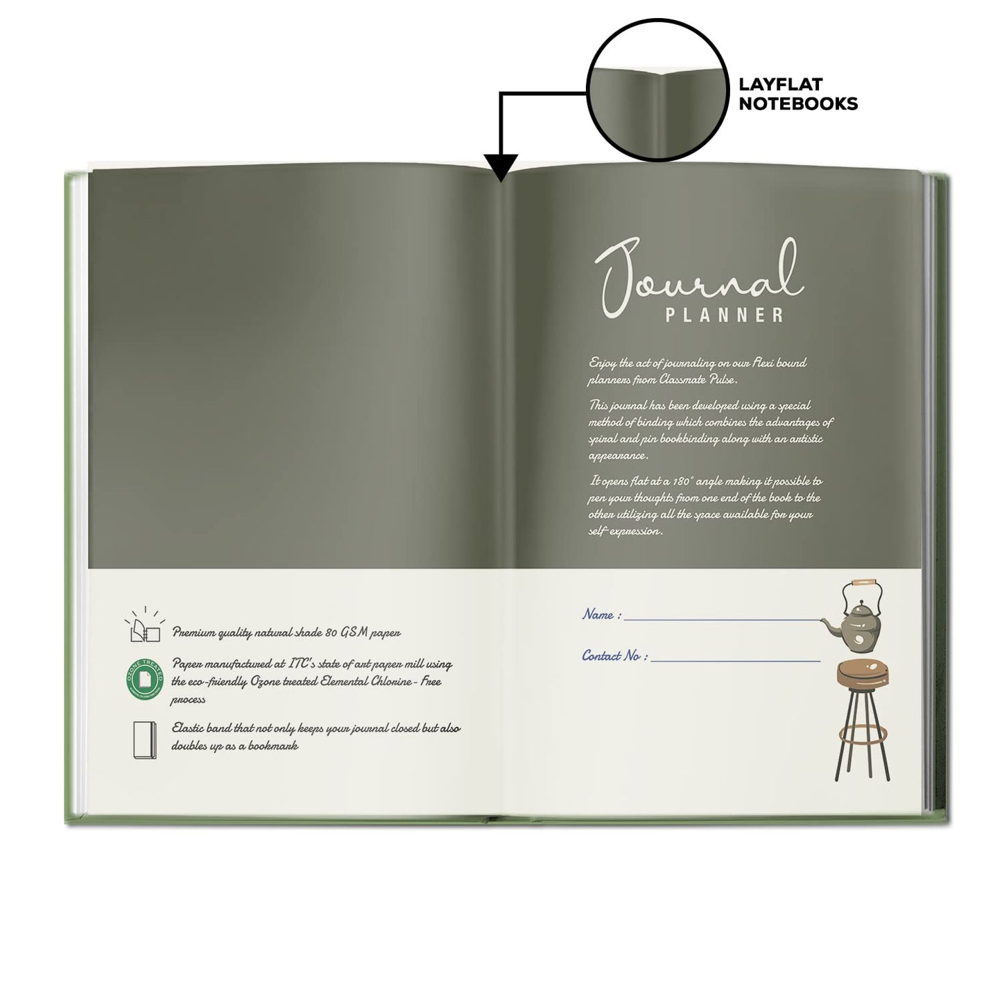 Classmate Pulse A5 Notebook | Flexi-Bound Hard Cover Notebook | 176 Pages | 80GSM Natural Shade Paper | Unruled | 8 Special Pages Inside |Ideal for Personal and Professional Use