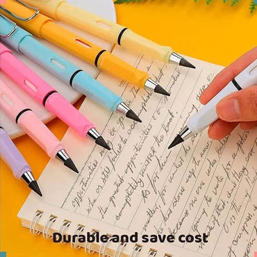Hari Patra Everlasting Pencil Infinite Pencil,Infinity Pencil With Eraser,Inkless Magic Pencils,Portable Reusable Erasable Writing Pencil(Pack Of 4),Blue