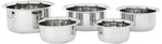 Solimo Stainless Steel Tope Set (5 pieces, 420 ml , 550 ml, 840 ml, 1150 ml and 1550 ml, Induction and Gas compatible)