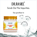 DR.RASHEL Scrub For Face & Body (Vitamin C Scrub, 380 ML) | All Skin |Cleanser Scrub For Deep Exfoliation | Dead Skin Remover Scrub | Tan Removal | Blackhead Remover Scrub