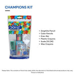 Doms Champions Kit | Perfect Value Pack | Kit for School Essentials | Gifting Range for Kids | Combination of 6 Stationery Items | Pack of 2