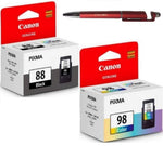 Canon 88 & 98 Ink Cartridge with  3in1 Multi-Function Mobile Phone Stand, Stylus Pen, Anti-Metal Texture Rotating Ballpoint Pen (Very Colors) PG 88 CL 98 PG-88 CL-98