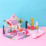 Whimsy 12 Pcs Organic Beauty Kit for Girls | Safe Makeup Kit | Birthday Gift for 4 5 6 7 8 9 10 11 12-16 Years Old | Non-Toxic Kids Lip balm, Eye Glitter, Eye Liner, Kids Lip Gloss & Mermaid Accessory