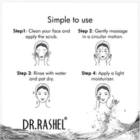 DR.RASHEL Charcoal Gel Face & Body Scrub For Men and Women (380 Ml) | All Skin |Cleanser Scrub For Deep Exfoliation | Dead Skin Remover | Tan Removal | Blackhead Remover