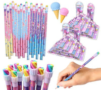 Toyshine Pack of 26 Pencils HB Graphite Pencils Thick Strong Grip Pencils, Suitable for School, Kids Art Drawing Drafting Sketching Shading (24 Pencils, 2 Erasers)