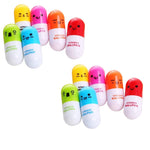 KARIC Capsule Shapes Ball Pens Pack of 12 Pcs Birthday Party Return Gifts for Kids - Pink