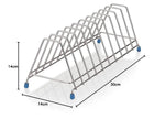 Yes Kitchen Stainless Steel Thali Rack,Dish Rack,Plate Stand,Dish Stand Lid Utensil 10 Section Plate Kitchen Dish Rack, 30 x 14 x 14 Centimeters