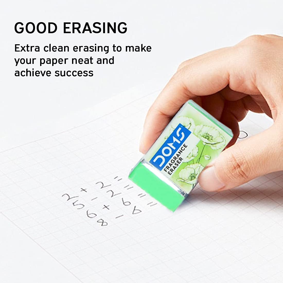 Doms Non-Toxic Fragrance Erasers Set | for Clean & Clear Erasing | Stationery Gift Item for Kids & Students | Playful Body Colors | Pack of 20 Pieces