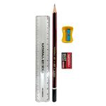 Nataraj Best of Luck Kit, Includes 1 Pencil, 1 Sharpener, 1 Eraser & 1 Scale, Hassle Free Carrying, Essential Stationary Items, Thoughtful Gift Option, Combo of 4 Items