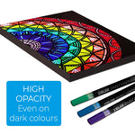 Zieler 12 Acrylic Paint Pens for Rock Painting, Ceramic, Porcelain, Glass, Stone, Pebble, Fabric, Wood & DIY Mug Design Permanent Water-based Marker Pens (Vibrant Colours, Medium Tip - 2.5mm)