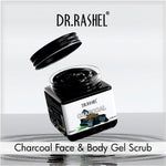 DR.RASHEL Charcoal Gel Face & Body Scrub For Men and Women (380 Ml) | All Skin |Cleanser Scrub For Deep Exfoliation | Dead Skin Remover | Tan Removal | Blackhead Remover