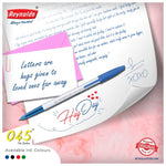 Reynolds 045 PACK OF 15 PENS (POUCH) - 5 BLUE. 5 BLACK, 5 RED | Ball Point Pen Set With Comfortable Grip | Pens For Writing | School and Office Stationery | Pens For Students | 0.7mm Tip Size