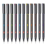FLAIR Hotline Fineliner Metal Tip Pen | Tip Size 0.7 to 1 mm | Comfortable Grip | Fineliner Pens Set For Mandala, Sketching, Doodling, Journal and Outline | 10 Shades.|Multicolor