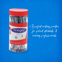 Cello Finegrip Ball Pen | Blue Ball Pens | Jar of 25 Units | Best Ball Pens for Smooth Writing | Ball Point Pen Set | Pens for Students and Professionals Stationery