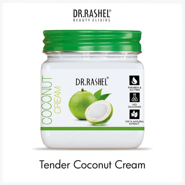 DR.RASHEL Tender Coconut Cream For Men & Women With Goodness of Coconut Extract (380 Ml) | Hydrating & Moisturizing Facial Cream |Soothing & Cleansing Facial Cream For All Skin Types