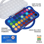 Doms 36 Shades 30mm Water Colour Cakes | Easy to Use Palette Lid | Organic Rich Colour Pigments | Free Brush Inside | Non-Toxic & Safe for Kids | Pack of 1