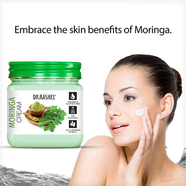 DR.RASHEL Moringa Cream For Men & Women With Goodness of Moringa Leef Extract & Jojoba Oil (380 Ml) | Hydrating & Moisturizer Facial Cream |soothnes & Cleanser Facial Cream For All Skin Types